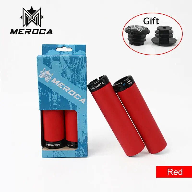 Red 1 пара ручек велосипедный запираемый силиконовый 22,2 мм MTB руль ручка горные ручки для велосипедного руля черный красный высокое качество Superlight - Цвет: Red