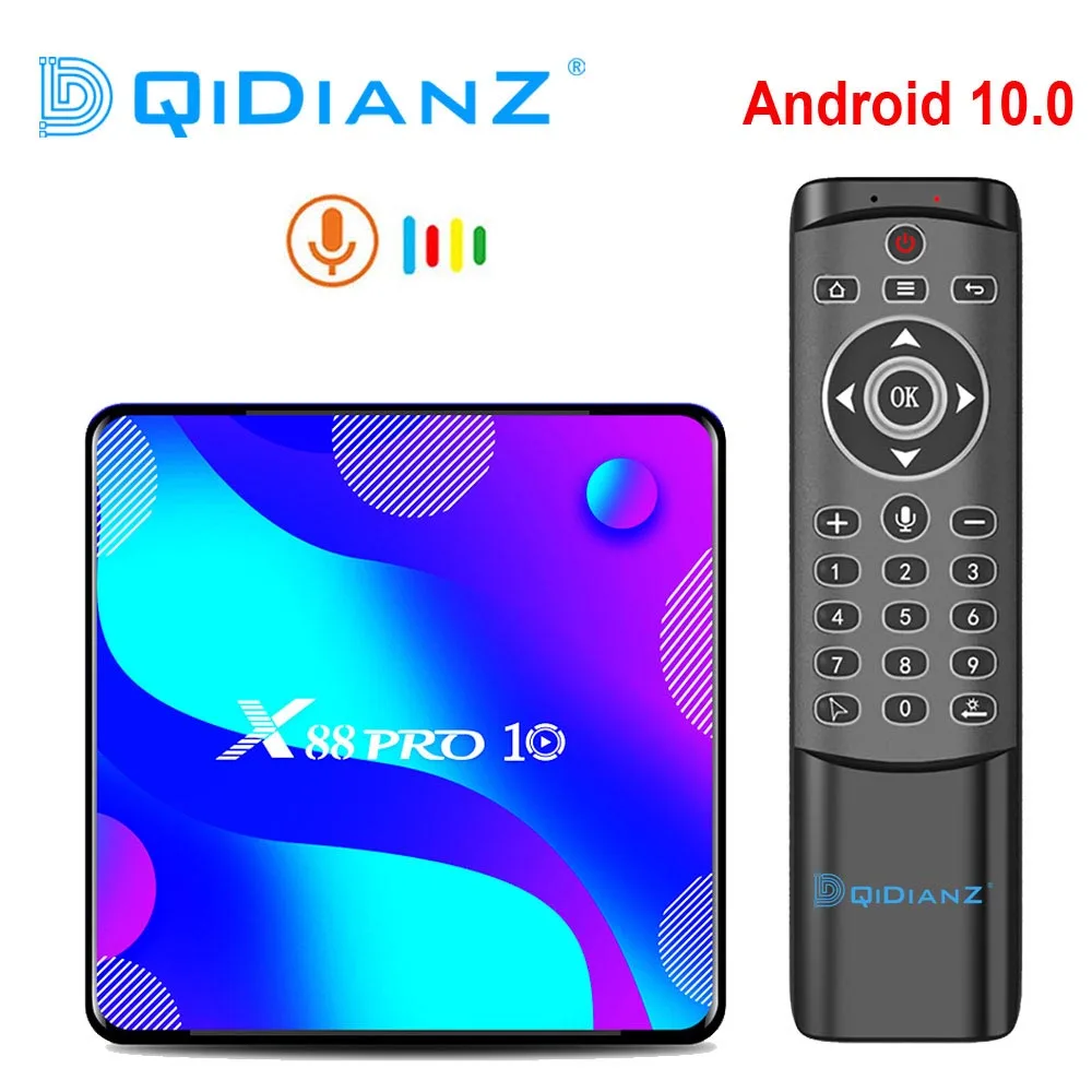 Top-Box Media-Player Android 10.0 RK3318 Google X88 Pro10 4K Ce Pro-10 Dual-Wifi-Set