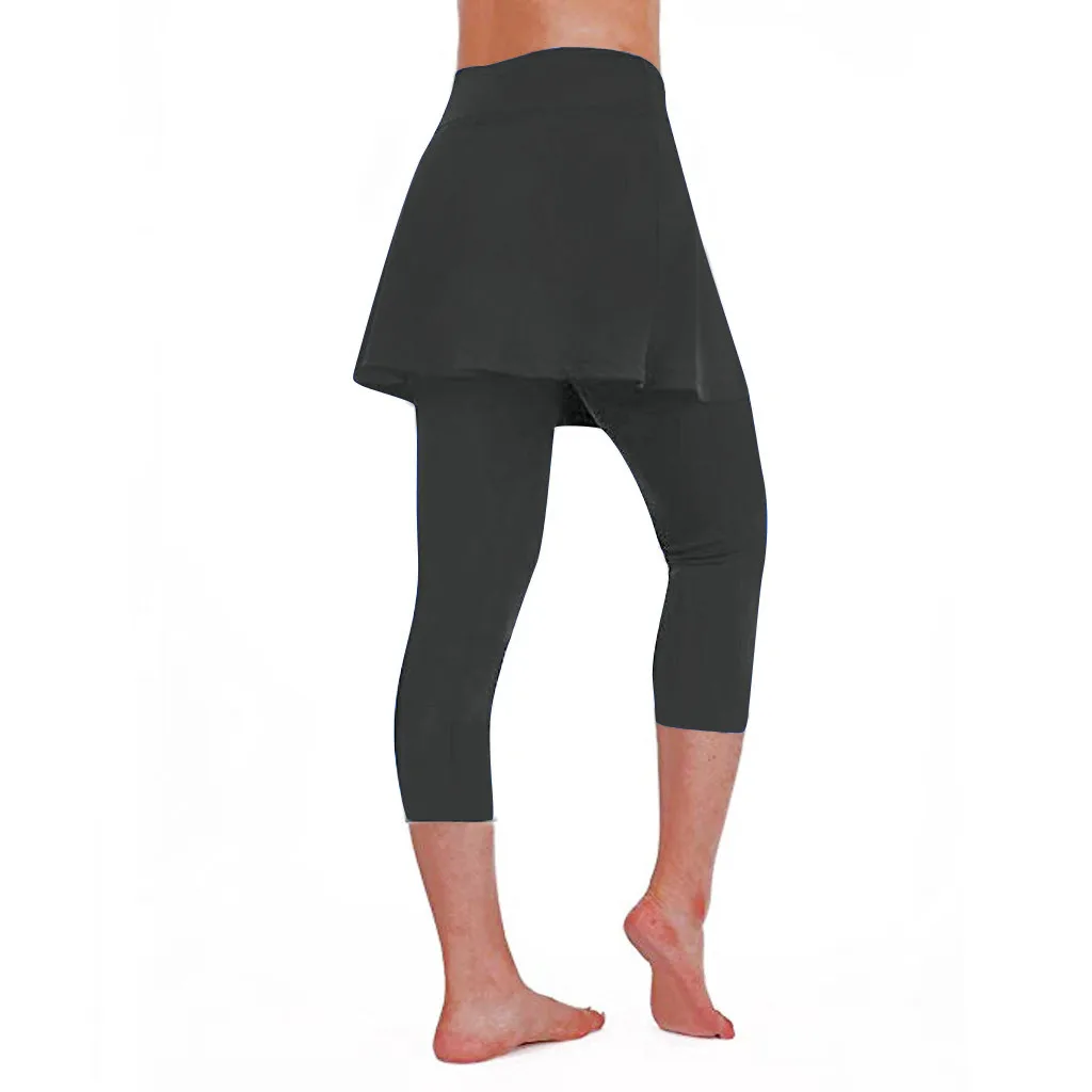 Женские спортивные штаны для йоги, леггинсы, бесшовная юбка, юбка-брюки для занятий спортом, теннисом, тренировками, тренажерным залом, укороченные обтягивающие брюки, Прямая поставка#0514