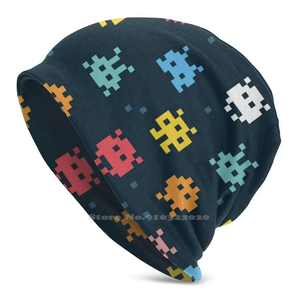 Pixel S | Pixel Monsters Ciclismo Sci Outdoor Cap Unisex Retro Space Space Invasers Arcade Invass Game Geek Gaming Games