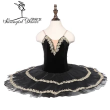 Детский сценический костюм-пачка черного Лебединого озера, балетный костюм балерины для девочек, танцевальная пачка, 18085