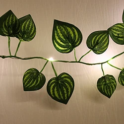 2.2M Watermelon Leaf 9 видов стилей медная проволока светодиодный гирлянда Огни праздничного освещения сказочные огни Рождественская гирлянда для новогоднего украшения свадебной вечеринки - Испускаемый цвет: 2.2M Watermelon Leaf