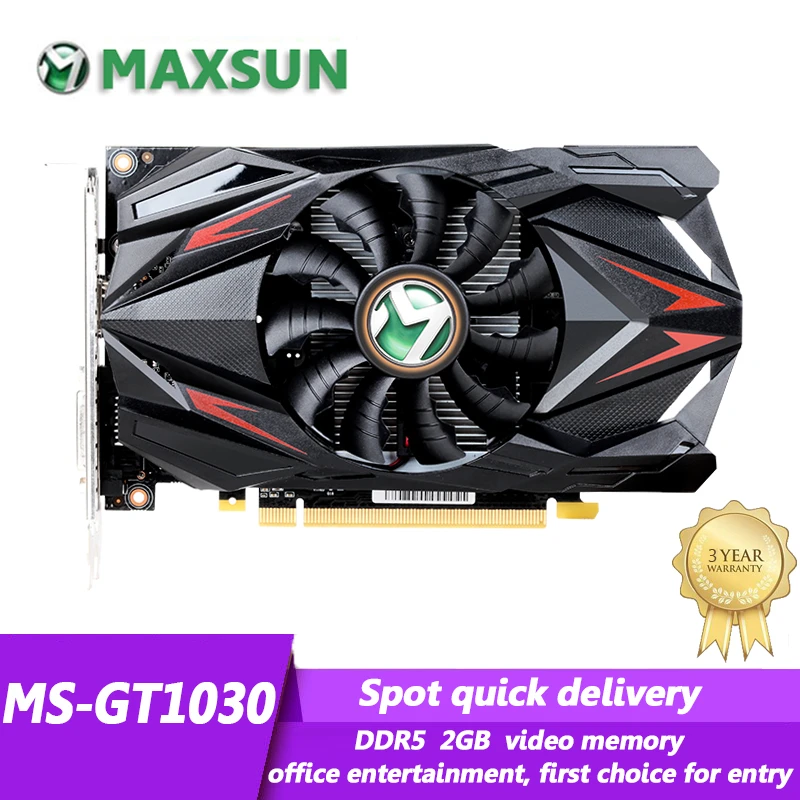 best graphics card for pc MAXSUN GT1030 2G GDDR5 Graphics Card Nvidia GPU Desktop Gaming DVI VGA PWB For PC Computers latest graphics card for pc