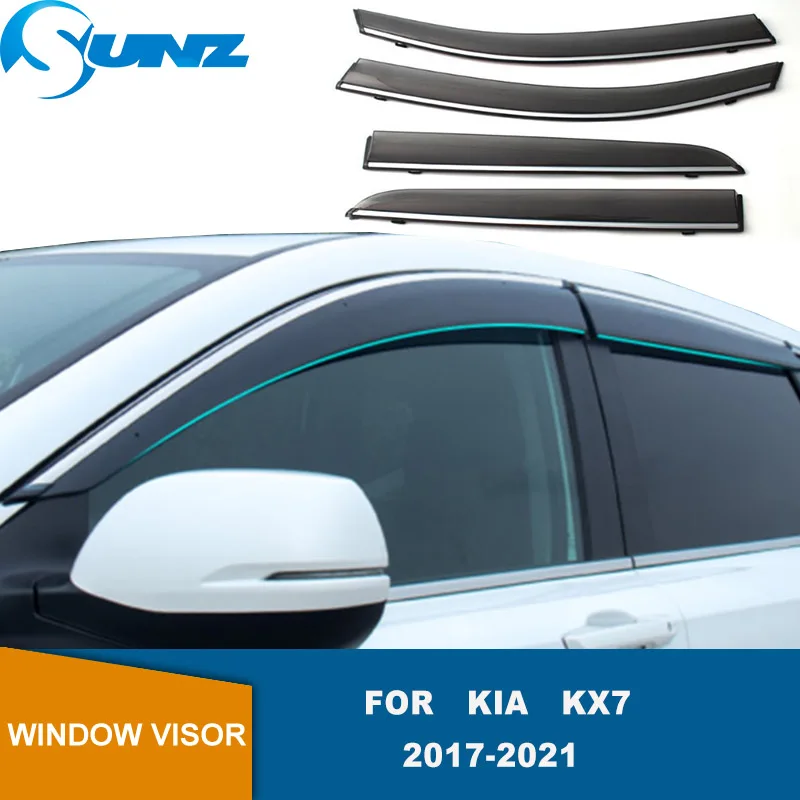 Side Window Deflector For Kia KX7 2017 2018 2019 2020 2021 Visors Rain Guard Vent Visor Smoke Shade Accessories SUNZ | Автомобили и