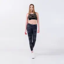 Канадский стиль знаменитостей, крутой Камуфляжный универсальный короткий жилет для девочек, верхняя одежда для йоги, фитнеса, занятий спортом, комплект с девятыми штанами