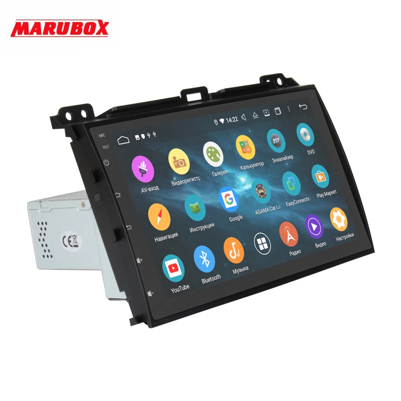 Штатная магнитола для Toyota Land Cruiser Prado 2002-2010, MARUBOX KD9026, Штатное головное устройство для Prado, Android 9.0, Восьмиядерный процессор,встроенный DSP, IPS экран, Встроенная 64GB, BlueTooth
