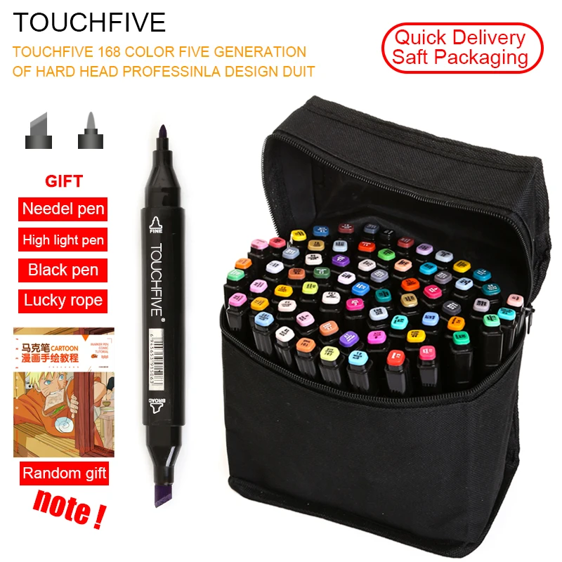 

Touchfive Marker 30/40/60/80/168Colors Art Marker Set Oily Alcohol Based Sketch Markers Pen for Artist Drawing Manga Animation