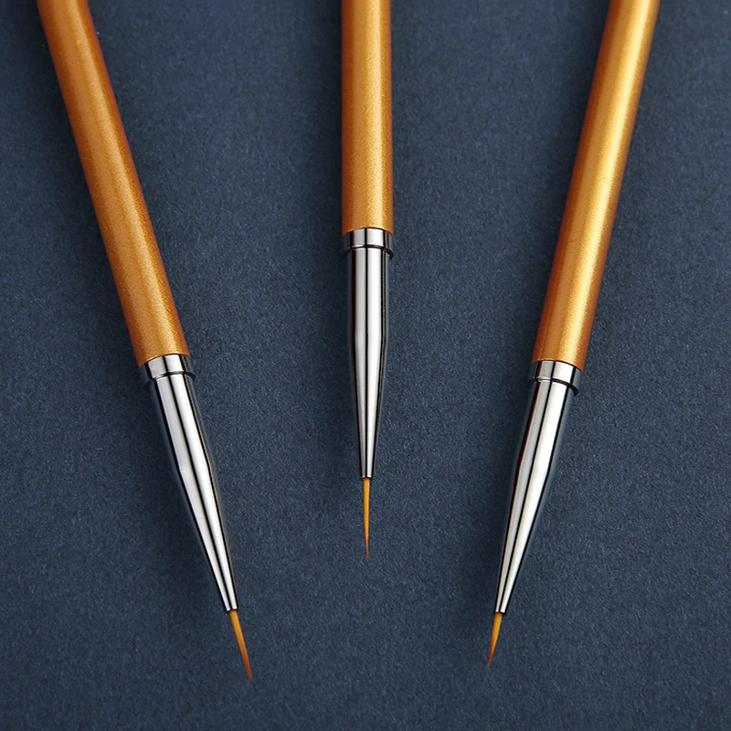 3pcs/lot Fine Hand painted Hook Line Pen Round Tip Watercolor Drawing Brush Pen Manicure nail art Tool