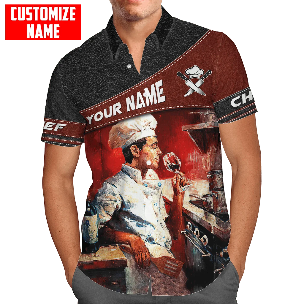 2022 heißer Verkauf Sommer Hawaii Kurzarm Shirts Benutzerdefinierte Name Meister Chef 3D Gedruckt Hawaiian Shirt Herren Casual Strand Hemd XW-02 – Detail 5