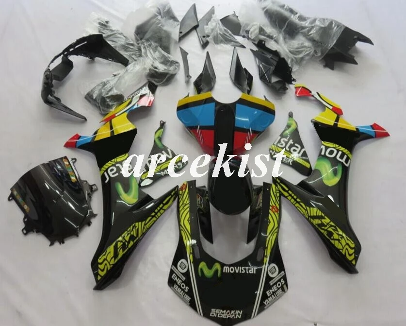 Литья под давлением ABS Обтекатели комплект подходит для YAMAHA YZF-R1 YZF R1 15, 16, 17, 18, YZF1000 изготовленный на заказ