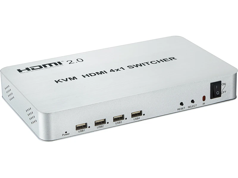 4K 60Hz 3D HDMI 2,0 KVM переключатель 4X1 USB KVM коммутатор 4 шт. беспроводная мышь клавиатура 4K X 2K HDCP 4 в 1 из компьютера DVD к телевизору