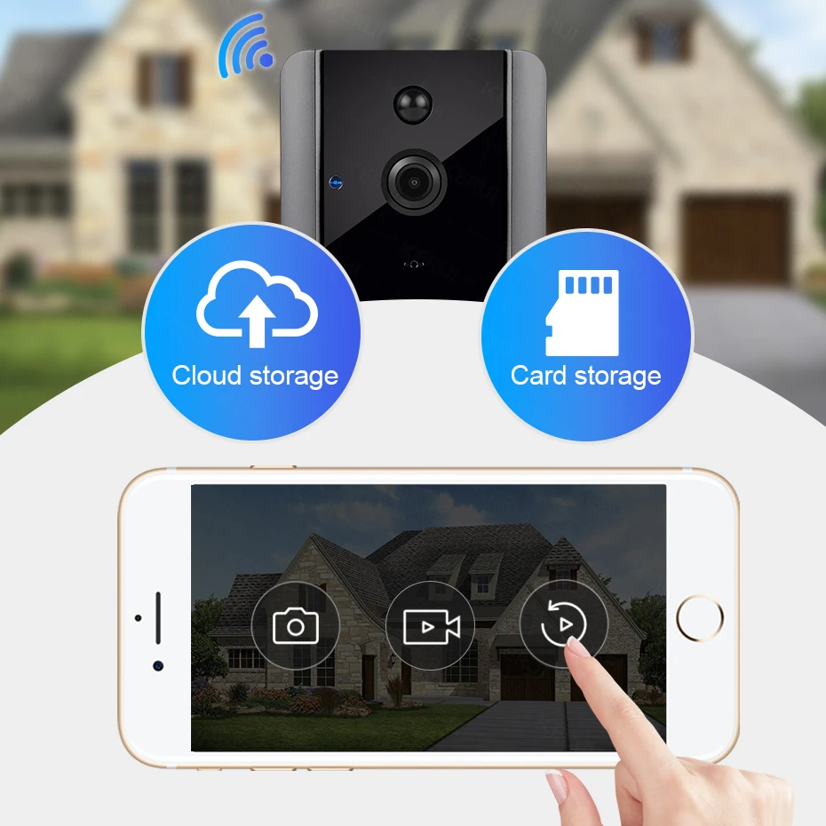 KERUI Wi Fi IP дверной звонок видеодомофон 720P Беспроводной телефон смарт для