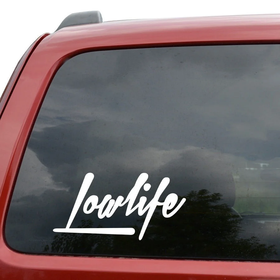 Lowlife JDM компьютерный оконный декор, винил, переводная Наклейка-" широкая белая