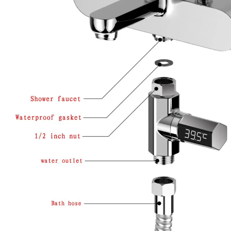 1 комплект, домашний водопроводный кран, светодиодный термометр для душа, монитор температуры ребенка