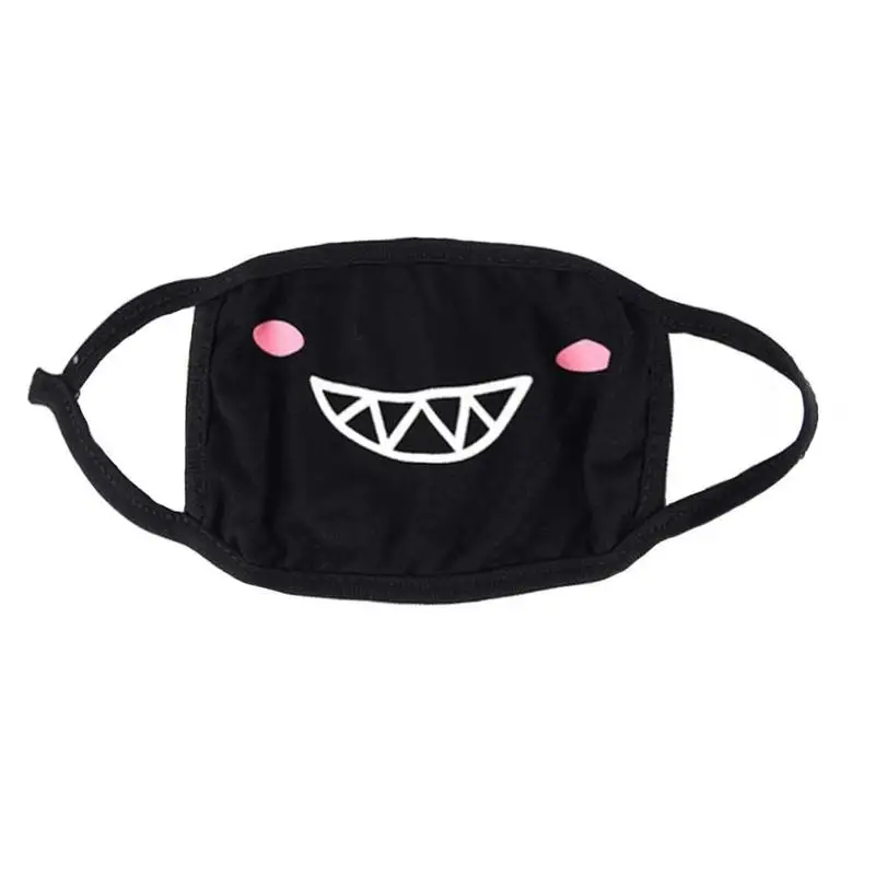 H 1PC Dustproof Cotton Mouth Face Mask Unisex Korean Style Kpop Bear Black Cycling Anti-Dust Protective Facial Cotton Face Masks - Цвет: H
