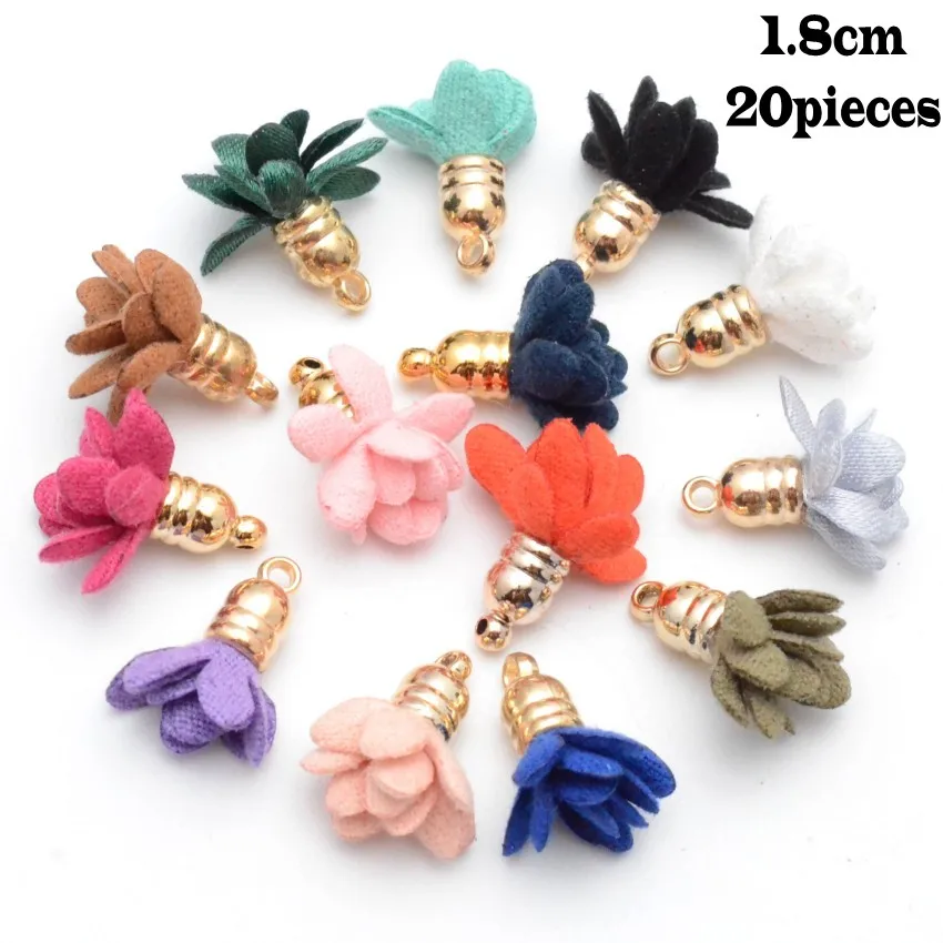 Random color 14 Ювелирные изделия DIY 10~ 30 шт. Смешанные виды кисточкой Результаты цветок шелк полиэстер висячие серьги кисточкой для ювелирных изделий DIY Graft - Цвет: Random color 14