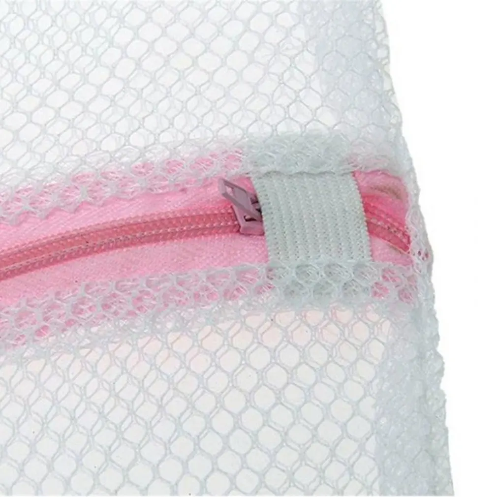 3 Sizes Zippered Foldable Nylon Laundry Bag Bra Socks Underwear Clothes Washing Machine Protection Net Mesh Laundry Storage Bag