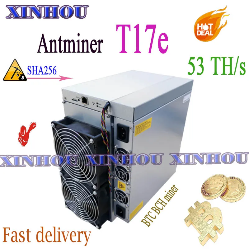 Б/у AntMiner T17e 53T Asic Miner Sha256 Bitcoin BCH BTC Майнер машина лучше чем S9 S17 S17e M20S M21S Innosilicon T2T T3 E12 |