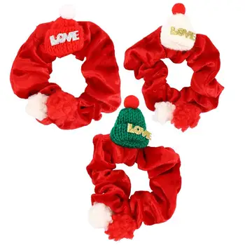 

3Pcs Hair Bands Scrunches Christmas Scrunchies Xmas Scrunchies Hair Ties Scrunchy Hair Ties for Women Lady