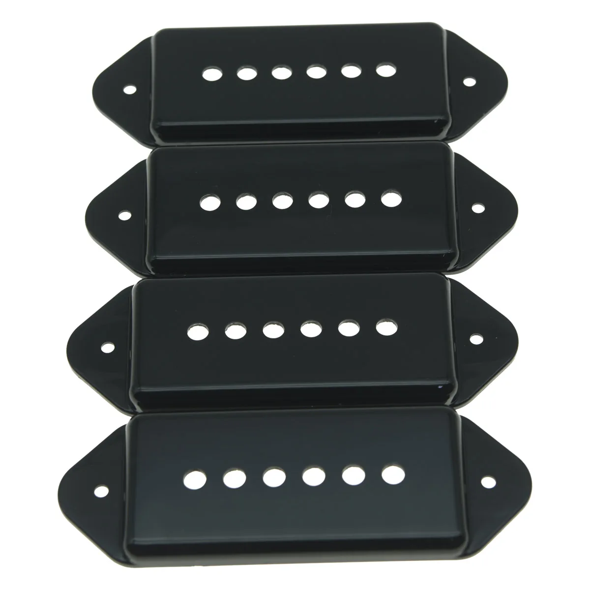 

Dopro 4-Pack Parchment/Black Plastic P90 Dogear Guitar Pickup Covers Dog Ear Pickup Cover with Pole Spacing 1-15/16"(49.2mm)