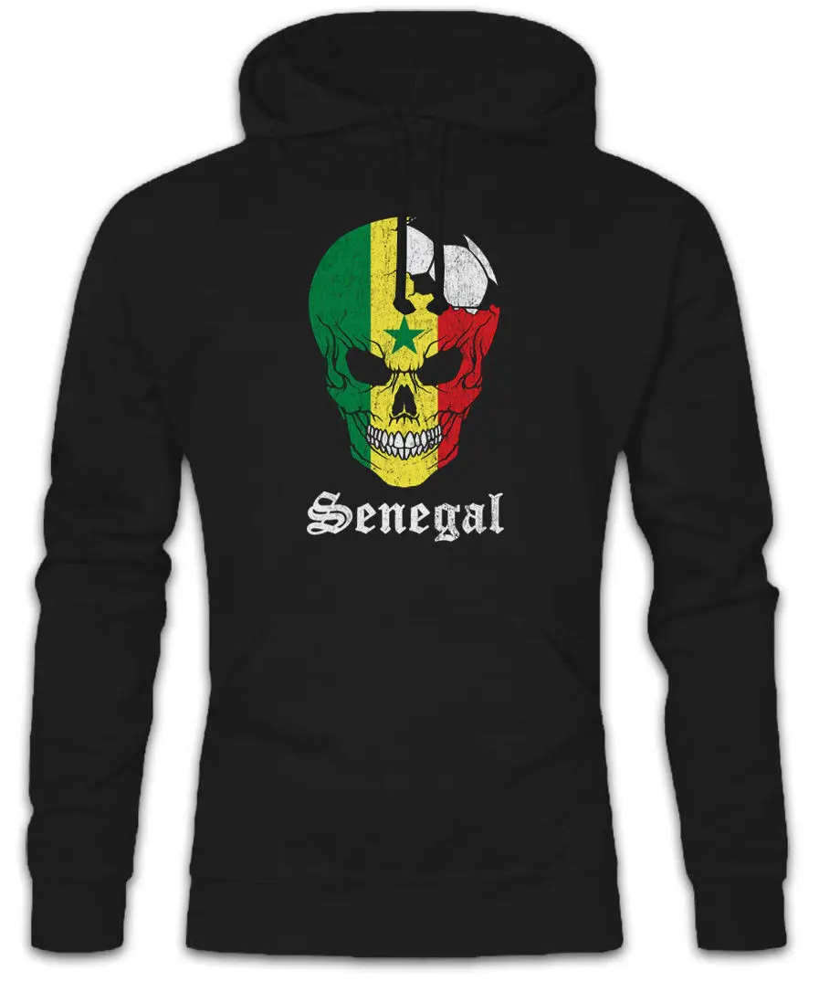 Mens Hoodies Senegal Football Skull Hoodie Sweatshirt senegalese Soccer Flag | Мужская одежда