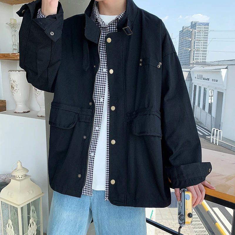 

Jacket men's tooling Hong Kong wind trend 2021 autumn and winter new coat loose ins all-match jacket