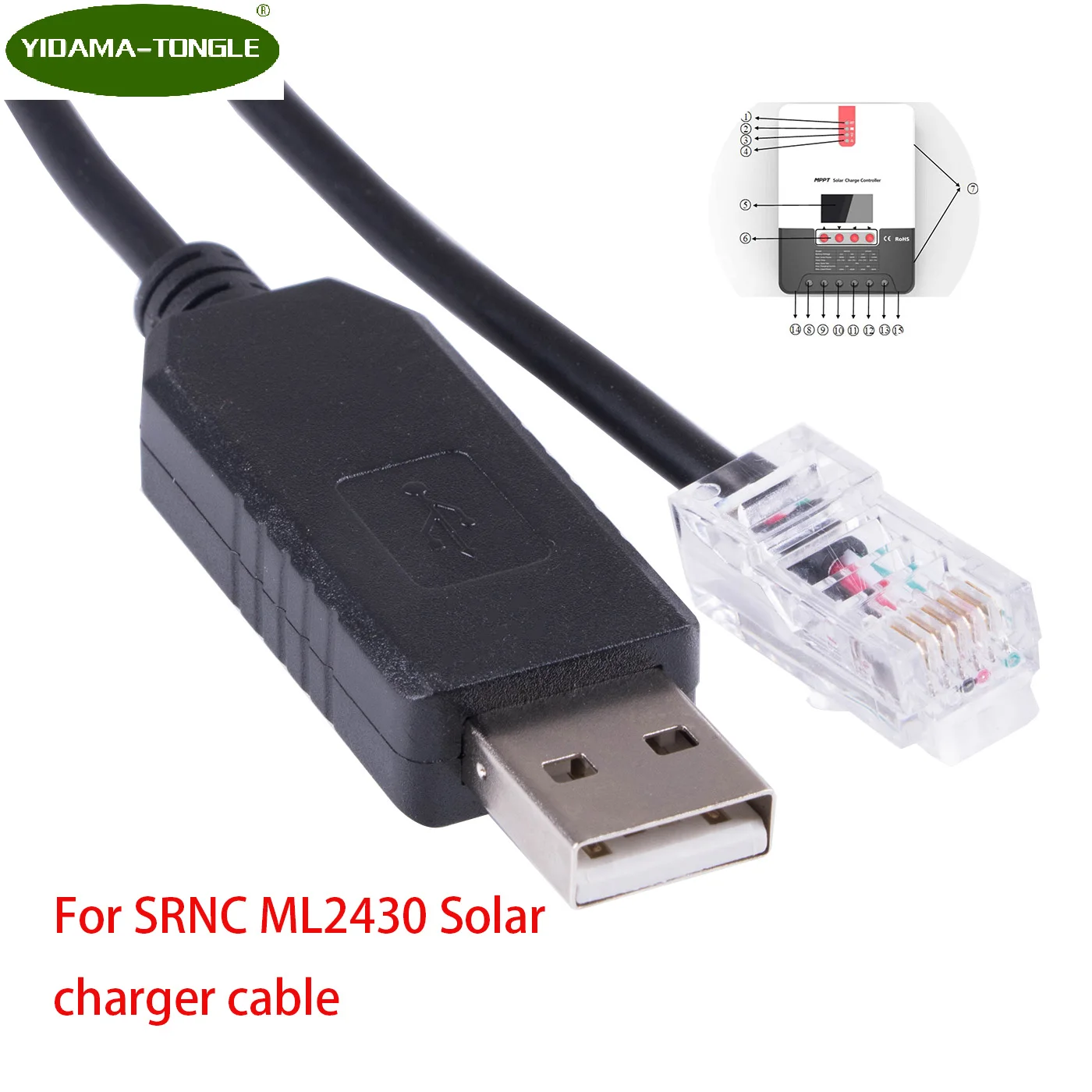 

FTDI USB to 6P6C Serial Converter Solar Charger Controller SRNC MPPT ML2420 ML2430 ML2440 ML4860 Programming Cable