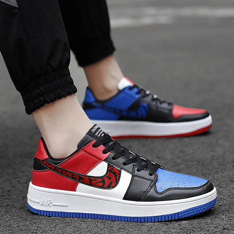 

2020 New Style AJ1 MEN'S SHOES Shoes with Mandarin Ducks Yingmuhuadao Air Force One Athletic Shoes Black Red Low Top Casual Boar