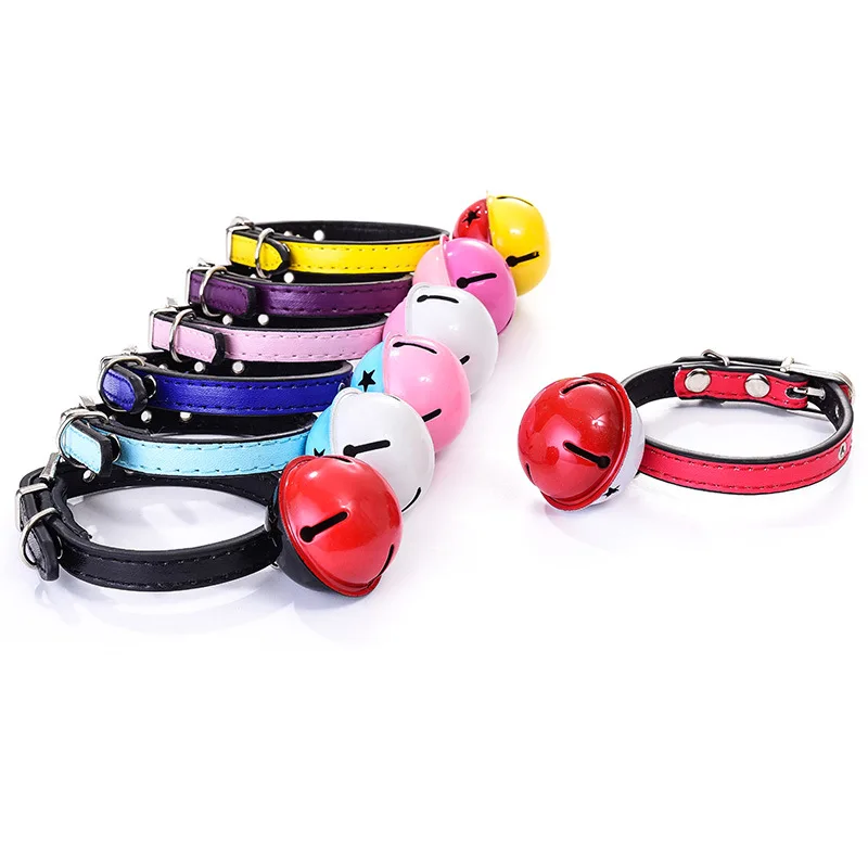 

PU Leather with Bell Pet Cute Fashion Round Dot Print Dog Cat Puppy Charm Adjustable Lovely Safety Collars 1PC New Buckle