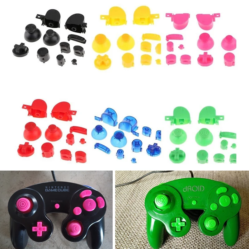 FullButtonSetColorfulLRABXYZKeypadswithThumbsticksCapsforNintendoGamecube