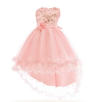 

2020 new fashion children's clothing Dress short short front long princess