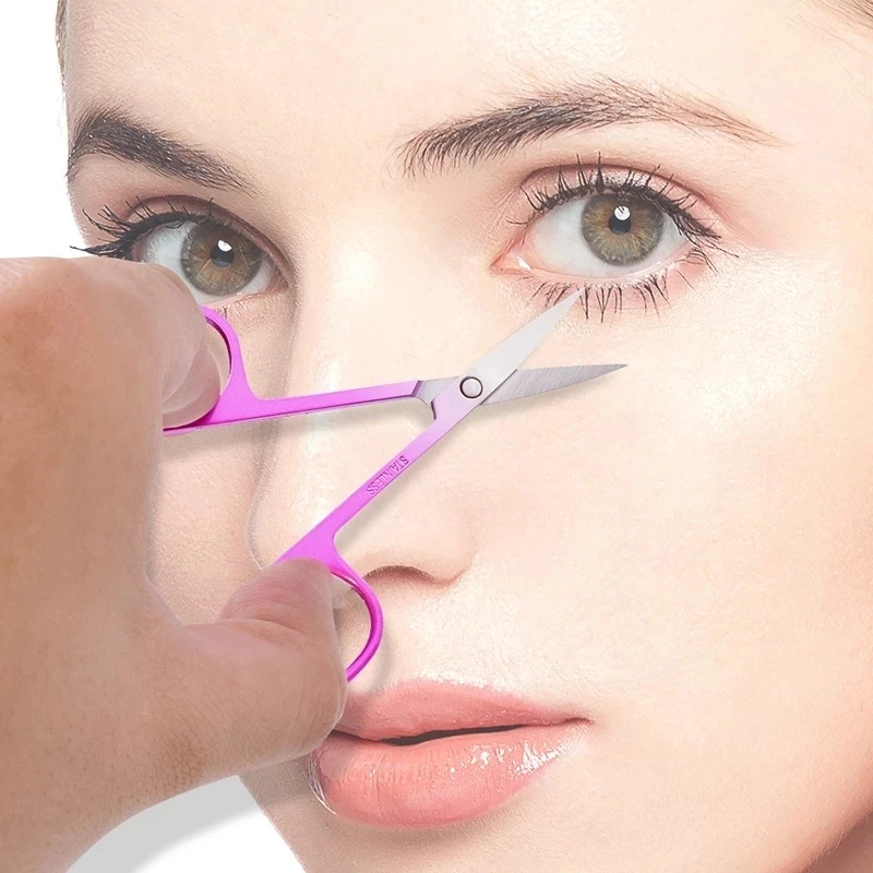 1pc Stainless Steel Scissors Makeup Tools Eyebrow Nose Hair Scissors Cutter Manicure Facial Trimming Tweezers Nail Beauty Tool 6