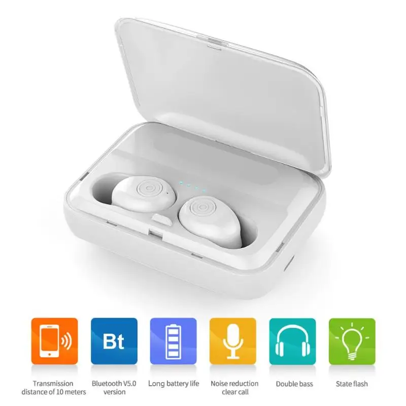 F9-3 TWS Bluetooth 5,0 Беспроводные спортивные наушники с шумоподавлением, игровая гарнитура с зарядным устройством 1200 мАч