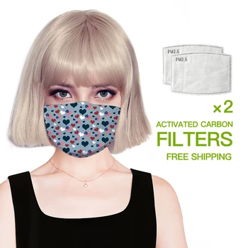 

Mouth Face Mask Digital Printing Fashion Mouth Mask Washable Mask Contains Replaceable Filter Chip Anti Dust Mouth Face Mask