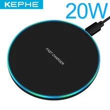 Cargador inalámbrico qi de 20W para móvil, carga rápida sin cables para teléfono Samsung, Xiaomi, Huawei, OPPO, iPhone 11, X, XR, XS, 8