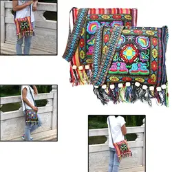 Новинка Hmong винтажная Этническая сумка на плечо с вышивкой Boho Хиппи-кисточка