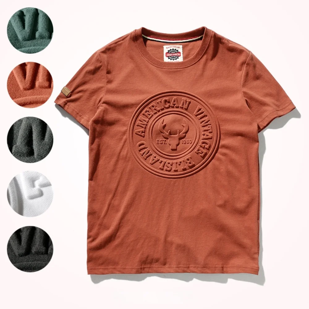 

Short-Sleeved Cotton round Neck T- shirt Men 's 3D Printed Half Sleeve Top