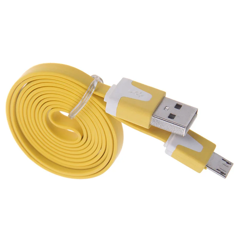 3atest 1 метр длинный плоский micro USB кабель каво Micro Usb Android зарядный кабель многоцветный для Redmi Note 5 4 Pro