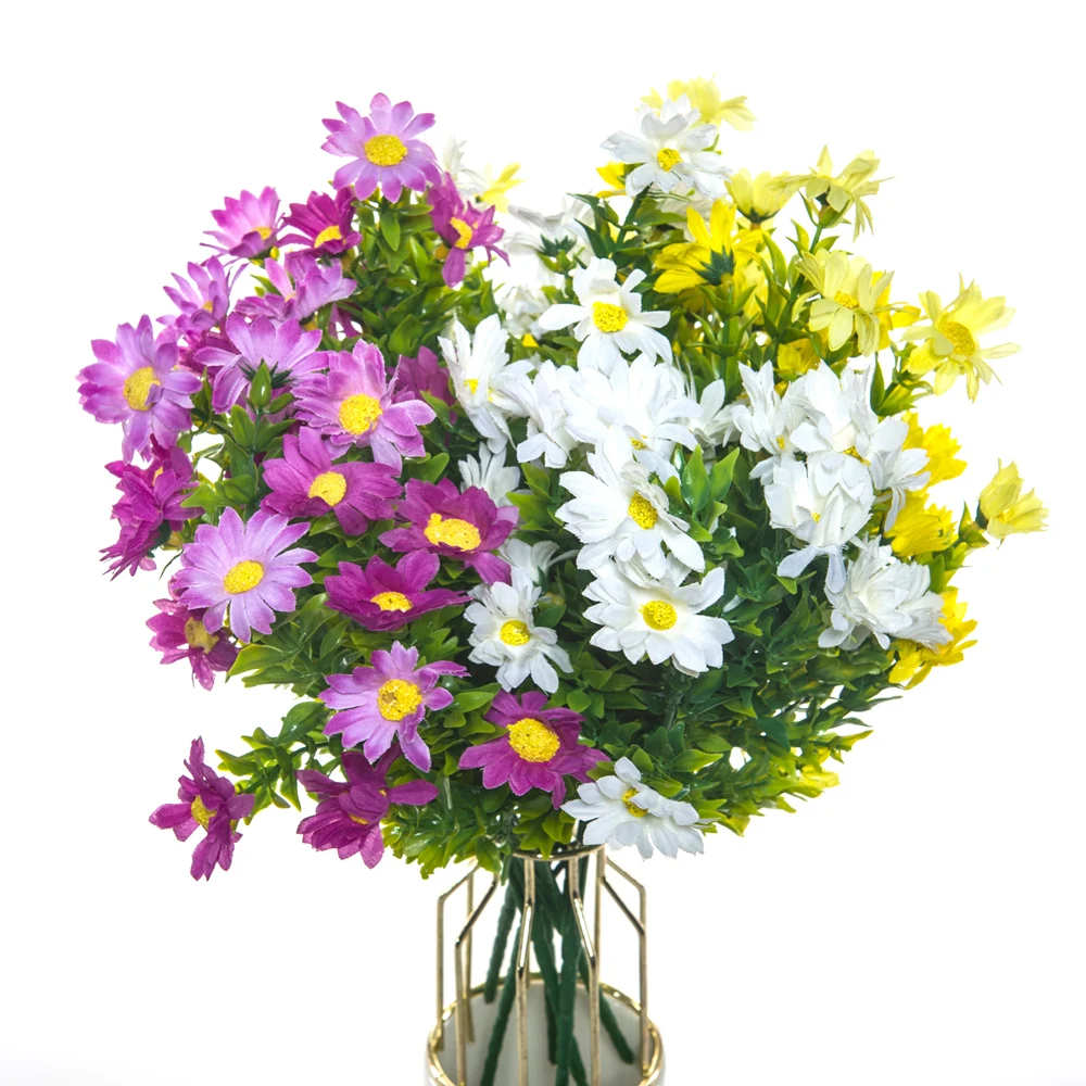 1 Bunch Home Bouquet Fake Artificial Spring Daisy Flowers Decoration 