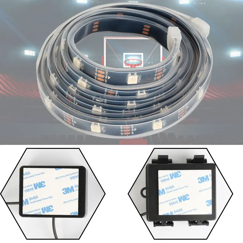 Battery Powered LED Basketball Hoop Lights Waterproof Sensor Activated LED Strip Light For Basketball Rims