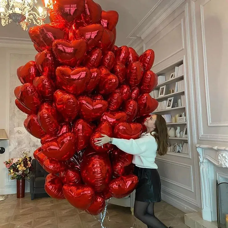 

30/50 шт в наборе, 18 дюймов красного цвета розового золота Love фольгированный шар для ко Дню Святого Валентина; Свадебные украшения детский душ День рождения Globo