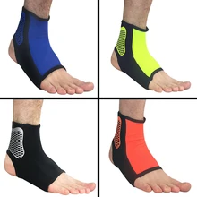 1pc Ankle Support Patchwork Polyester Spandex Neoprene Compression Foot Sleeve Heel Cover Protective Wrap Sportswear