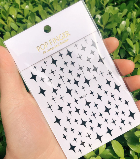 yeni eski İngilizce büyük boyutu 80mm * 103mm numaraları tırnak çıkartmaları Wrap 3D tırnak sanat malzemeleri 6 renkli mektup numarası tırnak Sticker C003(1)