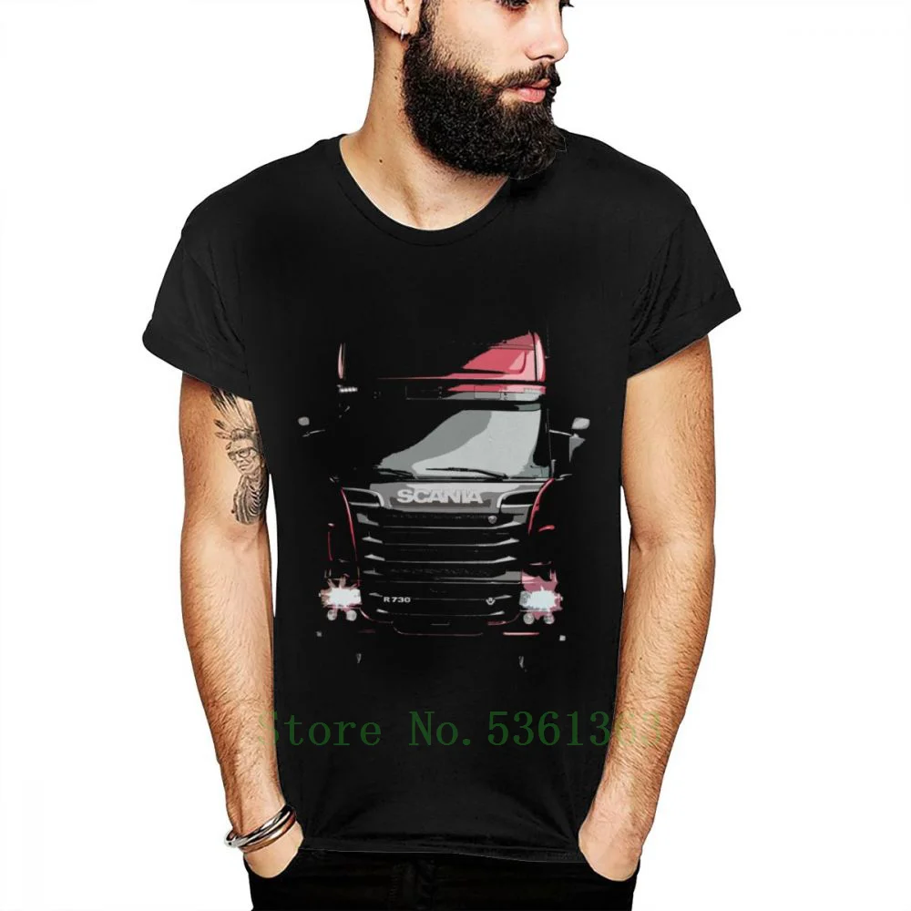 Scania Trucker Saab, футболка для мужчин, 3D принт, мягкая, круглый вырез, хлопок, потрясающая, грузовик, футболка, дизайнерская, Классическая, для мужчин