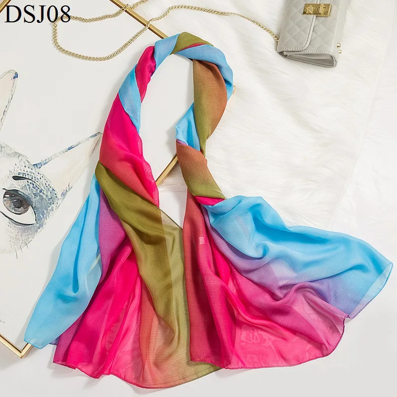 Красивый градиентный шифоновый шарф 100*180 см Большой размер дешевая пляжная шифоновая шаль - Цвет: color 6