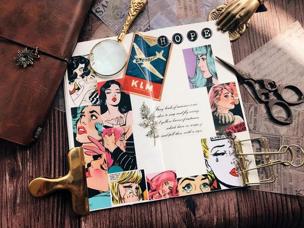 14Pcs Vintage Crying Lady Poster Sticker DIY Craft Scrapbooking Album Junk Journal Planner Decorative Stickers