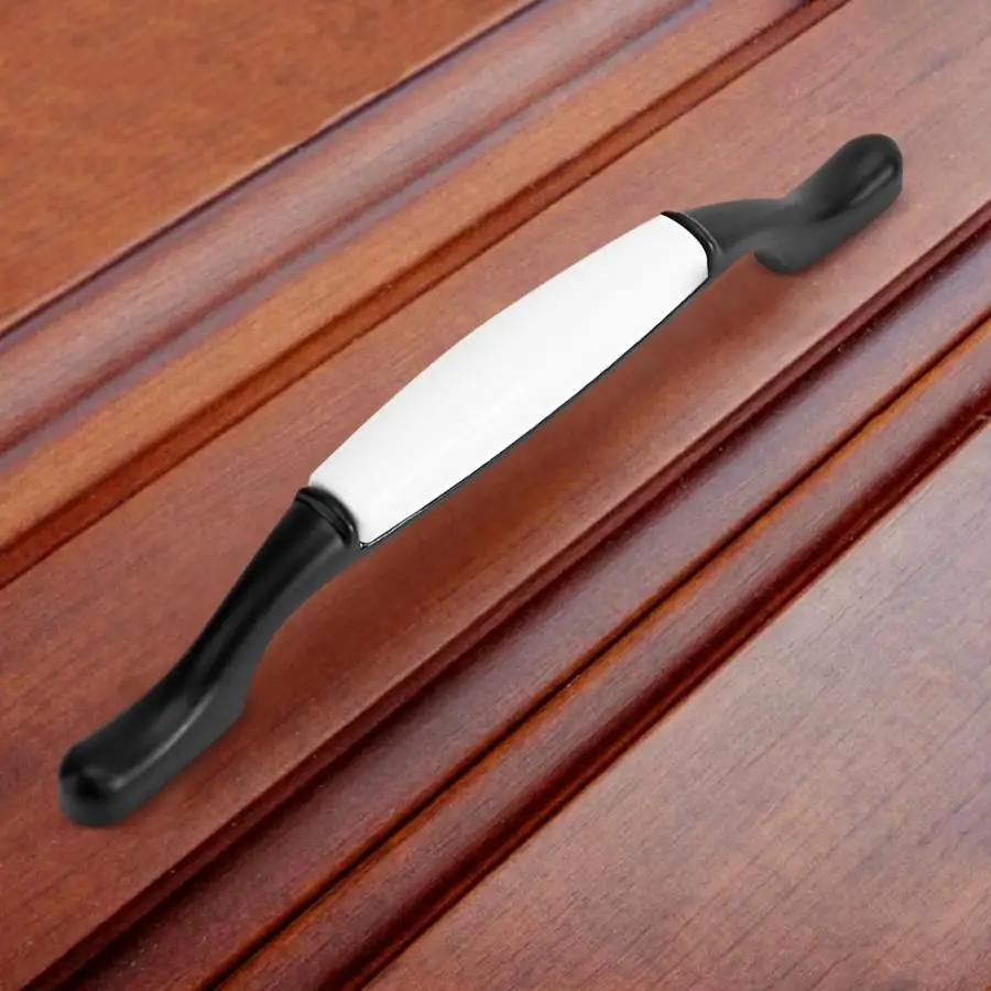 Zinc Alloy Door Push and Pull Handle Cabinet Drawer Cupboard Ceramic Arch Knob | Обустройство дома