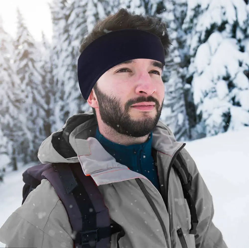 Зимние флисовые теплые уха крышка Термальность Sweatband головной убор ободок для