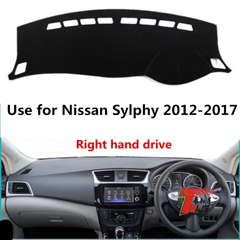 Taijs правый руль приборной панели автомобиля крышка для Nissan Sylphy 2012- полиэфирное волокно анти трещин приборной панели автомобиля коврик для Sylphy