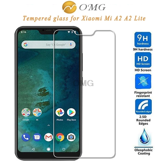 OMG 9H закаленное стекло для Xiaomi Mi A2 Lite Защитная пленка экрана с чистым комплектом |